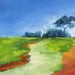 Toile de l'artiste représentant la campagne en été
