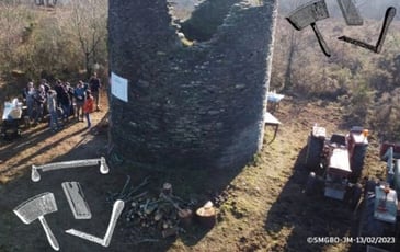 Démonstration de fabrication d'essentes en châtaignier